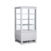 Flat Glass Door White Display Cooler. - Mabrook Hotel Supplies
